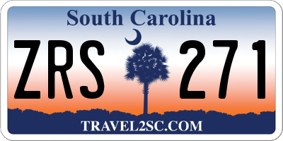 SC license plate ZRS271