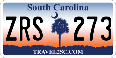 SC license plate ZRS273