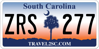 SC license plate ZRS277