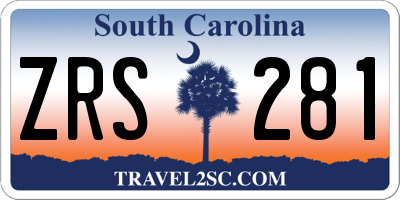SC license plate ZRS281