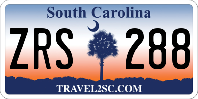 SC license plate ZRS288