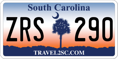 SC license plate ZRS290