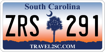 SC license plate ZRS291