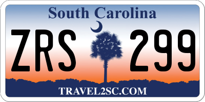 SC license plate ZRS299