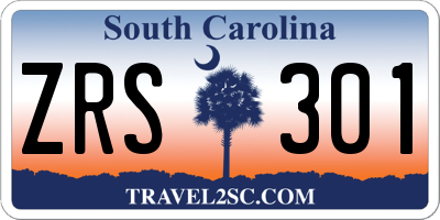 SC license plate ZRS301