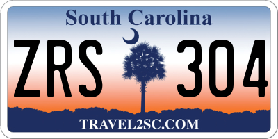 SC license plate ZRS304