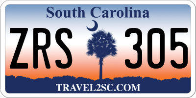 SC license plate ZRS305