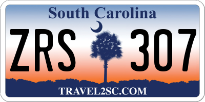 SC license plate ZRS307