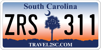 SC license plate ZRS311