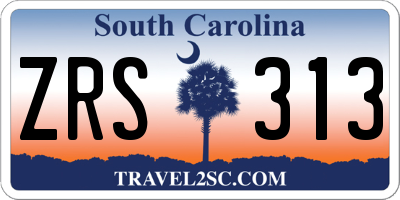 SC license plate ZRS313
