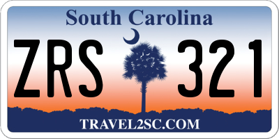 SC license plate ZRS321