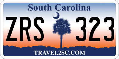 SC license plate ZRS323