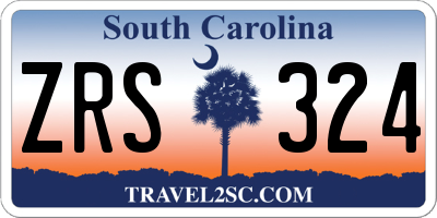 SC license plate ZRS324