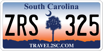 SC license plate ZRS325