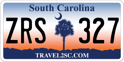 SC license plate ZRS327