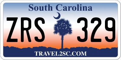 SC license plate ZRS329