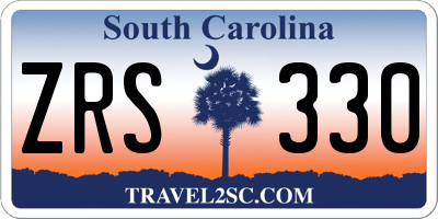 SC license plate ZRS330