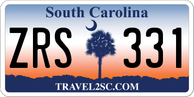 SC license plate ZRS331