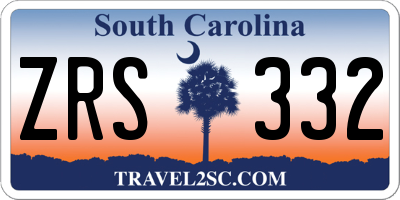 SC license plate ZRS332