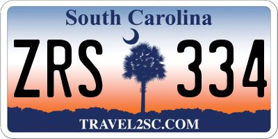 SC license plate ZRS334