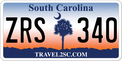SC license plate ZRS340