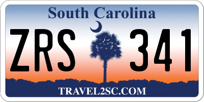 SC license plate ZRS341