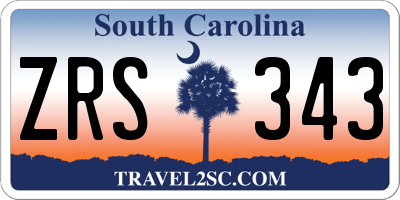 SC license plate ZRS343