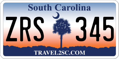 SC license plate ZRS345