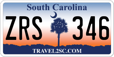 SC license plate ZRS346