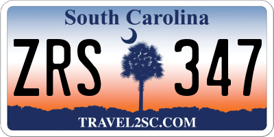 SC license plate ZRS347