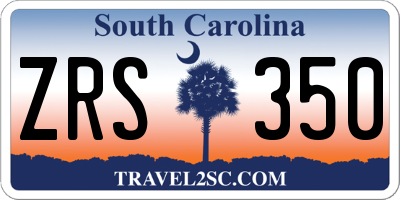 SC license plate ZRS350