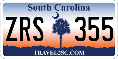 SC license plate ZRS355