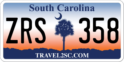 SC license plate ZRS358