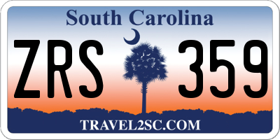 SC license plate ZRS359