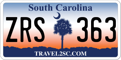 SC license plate ZRS363