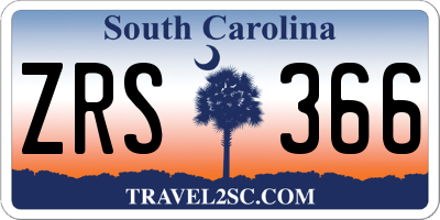 SC license plate ZRS366