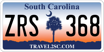 SC license plate ZRS368