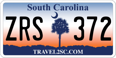 SC license plate ZRS372