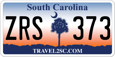 SC license plate ZRS373