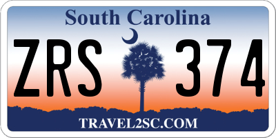 SC license plate ZRS374