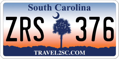 SC license plate ZRS376