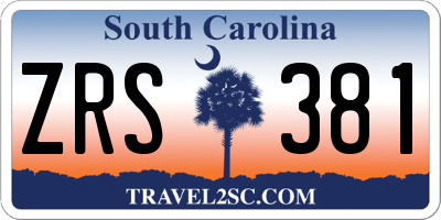SC license plate ZRS381
