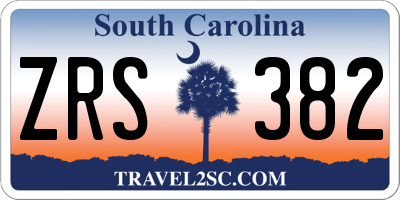 SC license plate ZRS382
