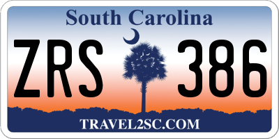 SC license plate ZRS386