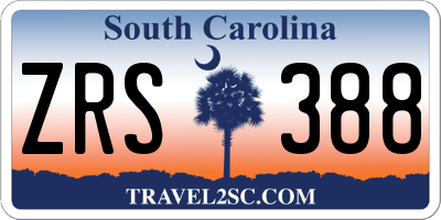 SC license plate ZRS388