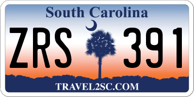 SC license plate ZRS391