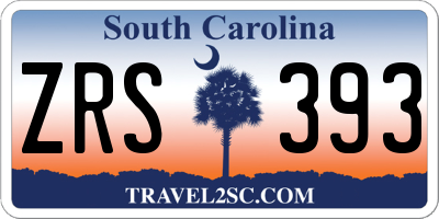 SC license plate ZRS393