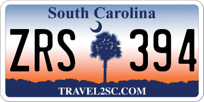SC license plate ZRS394