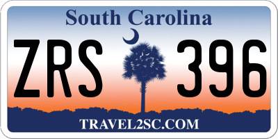 SC license plate ZRS396