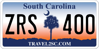 SC license plate ZRS400